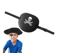 Shurzzesj Cosplay Eye Patch Adjustable Eye Patch - Multi-purpose Pirate Eye Blindfold, Soft Portable Eye Blindfold, Skeleton Blindfold for Christmas, Role Playing, Halloween,