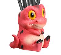 Shurzzesj Cute Makeup Brush Holder, Dinosaur Pencil Holder - Dinosaur Pen Barrel - Adorable Desk Decorations, Resin Desk Organizer Large