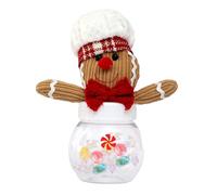 Shurzzesj Gingerbread Cookie Jar, Gingerbread Man Christmas Cookies Jar, Nuts Storage Bottle, Decorative Treats Container For Christmas Candies Cookies