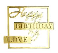 Shurzzesj Happy Birthday Cake Topper, Cake Topper | Acrylic Cake Topper Novelty Unique Cake Insert,Party Cake Decoration Lover Birthday Cake Topper