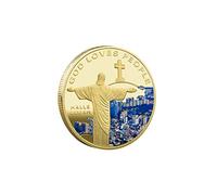 Shurzzesj Jesus Coin - Christ Metal Collector Coin | Jesus Commemorative Coin, Unique Coin Crafts, Decorative Portable Gold Coin