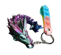 Shurzzesj Printed Articulated Dragon Keychain, Articulated Dragon Keychains - Chinese Dragon Keychain Printed in,Lucky Charm Keychain, Delicate for Men and Women, Keychain with, A Red Green Blue, Fare