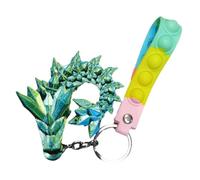 Shurzzesj Printed Articulated Dragon Keychain,Dragon Key Chains - Rainbow Colors Articulated Dragon Year Pendants, Dragon Statue Figurine Keyring, Dragon Year Souvenir