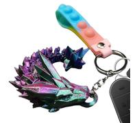 Shurzzesj Printed Articulated Dragon Keychain - Good Luck Keychain,Rainbow Colors Articulated Dragon Year Pendants, Dragon Statue Figurine Keyring, Dragon Year Souvenir