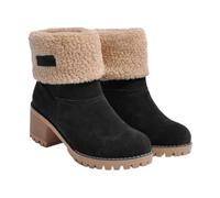 Shurzzesj Round Toe Winter Boots - Comfortable Winter Snow Boots - Warm Women Winter Shoes, Chic Winter Shoes for Women, Girls, Ladies