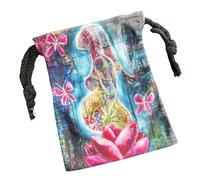 Shurzzesj Tarot Card Storage Bag - Jewelry Pouch with Drawstring,Flower Women Pattern Tarot Card Organizer, Jewelry Wrap Bag, Tarot Deck Holder for Tarot Cards and Oracle Decks