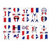 Shurzzesj Temporary Body Stickers - Temporary French Flag Body Stickers - Cute Party Favors, Colorful Sticker Set for Holiday, Gatherings, School Prizes
