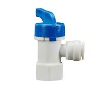 Shut-Off Ball Valve SENRISE Push Fit Pipe Plastic Water Tank Valve for Fridges Aquarium and Reverse Osmosis Plumbing (1/4" Tube x 1/4" Thread)