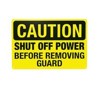 Shut Off Power Before Removing Guard Metal Warning Sign with Easy Install for Indoor Outdoor Security, Business Office Home Garden Street Decor 30 x 20 cm