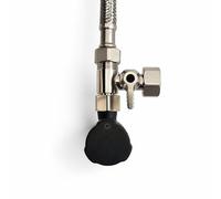 Shut-off Valve, Adapter T-Piece for Connecting Water Filter, Reverse Osmosis, Side-by-Side Refrigerators, Coffee Machine, 3/8 Inch Male x 3/8 Inch Female x 3/8 Inch Nut