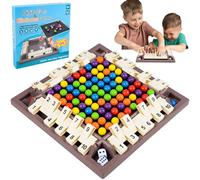 Shut The Box 4 Player Intellectual Chessboard - 2IN1 Shut The Box & Chess Board Rainbow Bead Matching Game