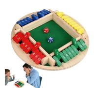 Shut the Box Board Game, Wooden Board Table Math Games - Funny Tabletop Games for 2-4 Players | Amusing Wooden Addition Game, Close-the-Box Board Games for Birthday Parties, Pubs, Family Games