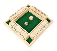Shut The Box Dice Game, 2-4 Player Wooden Board Table Toy, Math Games for Adults and Teenager, Interactive Desktop Game Birthday Party Gifts