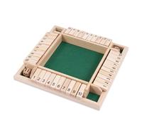 Shut The Box Dice Game, 4-Player Wooden dice Game That's Perfect for Parties and Gatherings, 8 Dices Classics Tabletop Version Games for Classroom, Home, Party or Pub
