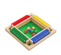 Shut The Box Dice Game, 4-Player Wooden dice Game That's Perfect for Parties and Gatherings, 8 Dices Classics Tabletop Version Games for Classroom, Home, Party or Pub