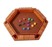 Shut The Box Dice Game - 6-Sided Double-Sided Number Fliр Wooden Tabletop Math Game For Kids, Adults, Family Nights, Teens, Parties, Travel, Outdoor, And School Activities