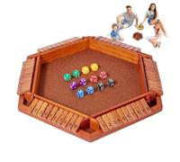 Shut The Box Dice Game - 6 Sided Wood Tabletop Toy, Traditional Math Board Game with Sturdy Felt-Lined, Classic Number, Ideal for Family Night Party Travel