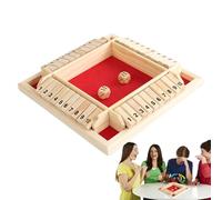 Shut The Box Dice Game - Close The Box Math Board Game, Traditional Dice Strategy Table Game, Number Counting Learning Toy | Kids Adults Family Games for Classroom, Home, Party, Kne