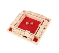 Shut The Box Dice Game, Four-Sided Flip Card Game Toys, 2-4 Player Family Wooden Board Table Math Games for Adults and Kids, 8 Dices Classics Games for Home, Classroom, Party or Pub (#B)