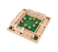 Shut The Box Dice Game, Four-Sided Flip Card Game Toys, 2-4 Player Family Wooden Board Table Math Games for Adults and Kids, 8 Dices Classics Games for Home, Classroom, Party or Pub (#A)