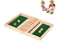 Shut the Box Dice Game, Funny Educational Wooden, Fun Close the Box Math Learning Toys, for 2-4 Player Adults Party Picnic Camping Travel Birthday Holiday Celebration