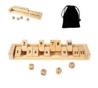 Shut The Box Dice Game Funny Wooden 12 Numbers Educational