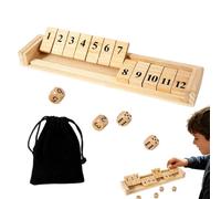 Shut The Box | Dice Game Funny Wooden 12 Numbers Educational