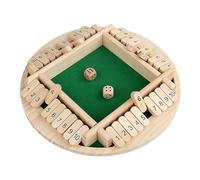 Shut the Box Dice Game - Vintage Wooden Dice Box Set, Interactive Tabletop Counting Challenge | Travel-Friendly Number Game for Adults and Teens, Math Skill Practice Tool, Engaging Bar Game Toy,