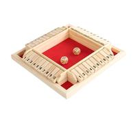 Shut The Box Dice Game - Wooden Strategy Game, Party Board Educational Math | 2-4 Player Fun Enhances Addition Skills, Improves Decision Making, Perfect For Family Friends Gatherings