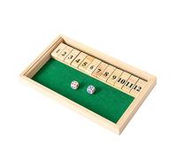 Shut The Box Dice Game, Wooden Table Game, Travel Game, Shut The Box Game With 12 Numbers, Educational Dice Game For Kids, 2 Players, Wooden Board Stem Learning Traditional Family Game For Kids