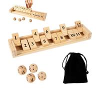 Shut The Box Game 12 Numbers Two Player Family Dice Games Math Toy
