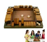 Shut The Box Game - 2-4 Player Wooden Traditional Family Game | Board Tabletop Games | Educational Game Enhances Math And Decision-Making Skills For Learning Addition, Entertainment