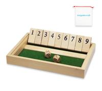 Shut The Box Game 2 Players, Wooden Board Game, Wooden Mathematics, Traditional Pub Board, Dice Game, Travel, Great Family Board Games, Holiday, Entertaining Maths Games, Game for Children and Adults