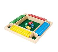 Shut the Box Game 4 Player,Puzzle Colorful Wooden Games with 8 Dices,Fun Close the Box Game,Educational Table Math, Holiday Travel Board Games for Family