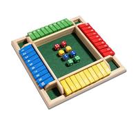 Shut The Box Game, 4 Player Wooden Board Games,Puzzle Dice Fun Close the Box, Math Traditional Pub Board Dice Games,Classics Tabletop Version Game for Party,Christmas