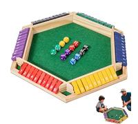 Shut The Box Game, 6 Player Wooden Dice Board Game,Classic Table Dice Games,Wooden Math Traditional Pub Board Dice Game,For Kids & Adults (Colorful)