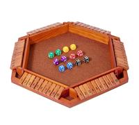 Shut the Box Game, 6 Player Wooden Table Number Board, Classic Math Strategy Game, Travel Game Wooden Board Learning Traditional Family Game for Kids Adults Classroom Home (Wood Color)