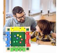 Shut the Box Game for 4 Player, Classic Puzzle Dice Games, Wooden Tabletop Board Game, Fun Math Learning Toys with 8 Dices, for Kids 3 4 5 6 +
