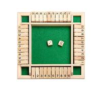 Shut the Box Game for 4 Players,Wooden Table Game Family Travel Game,Traditional Pub Dice Games for Adults Educational Table Dice Game for Kids