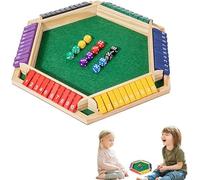 Shut The Box Game for 6 Player with 12 Dice - Colorful 6 Sided Wooden Board Math Number Games, 10 Numbers Traditional Wooden Pub Bar Board Game for Kids Adults Families Party Club