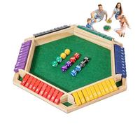 Shut The Box Game Set - Wooden Number Tile Board, Classic Dice Play, Multi-Person Math Strategy | Compact 6-Slot Playfield, Educational Family Activity, Foldable Desktop Challenge, Fun Mental