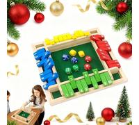 Shut The Box Game, Shut The Box-Wooden Dice Board Game, Four-Sided Flip Card Game Toys, Upgraded Wooden Dice Games for 2-4 Players, Improves Mathematical Skills, for Classroom, Home (Color)