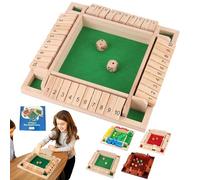 Shut The Box Game, Shut The Box-Wooden Dice Board Game, Upgraded Wooden Dice Games for 2-4 Players, Improves Mathematical Skills, for Classroom, Home, Party or Bar (Green)