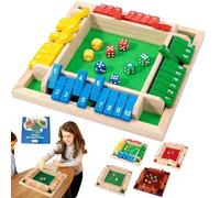 Shut The Box Game, Shut The Box-Wooden Dice Board Game, Upgraded Wooden Dice Games for 2-4 Players, Improves Mathematical Skills, for Classroom, Home, Party (Colorful)