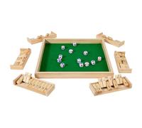 Shut The Box Game - Wood Dice Tabletop Activities - Portable Interactive Board Dice Game for Family Night Camping Trips Coffee Table Team Building Holiday Gatherings