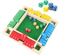 Shut The Box Game - Wooden Board for 4-6 Players with 8 Dice, Math Learning & Logic Training Toy for Classroom, Home, or Party Play