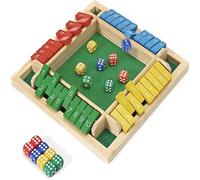Shut The Box Game Wooden Board Game -1-4 Player Math Game, Classics Tabletop Version Games- Educational and Entertaining for Kids Adults, Family,Classroom,Home,Party or Pub (Multicolor)