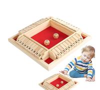 Shut The Box Game - Wooden Dice Board, Tabletop Strategy Game, Math Skill Enhancer for 2-4 Players, Interactive Family Fun, Educational Addition and Decision Challenge | Indoor-S