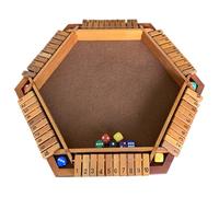 Shut The Box Game - Wooden Dice Game | 6 Player Tabletop Game | Classic Family Pub Game For Adults, Waterproof Classroom Board Game For Kids, Strategy Game With Scenario