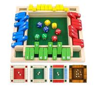 Shut The Box Game - Wooden Dice Game Box | Tabletop Dice Games 2-4 Player | Math Learning Board Games | Family Friends Entertainment | Adjustable Rules Strategy | Fun Educational Dices Set